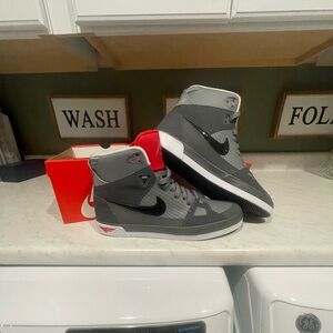 Nike Men’s High-Top Sneakers - Gray and Red